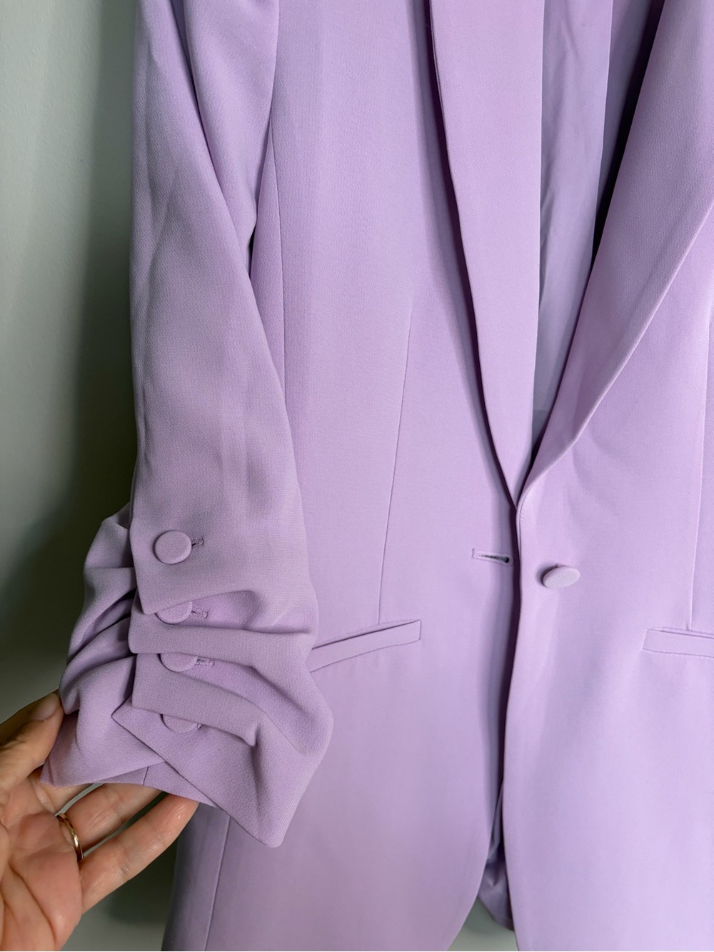 cinq a sept Khloe Blazer Rushed Sleeves Lavender - Picture 4 of 7